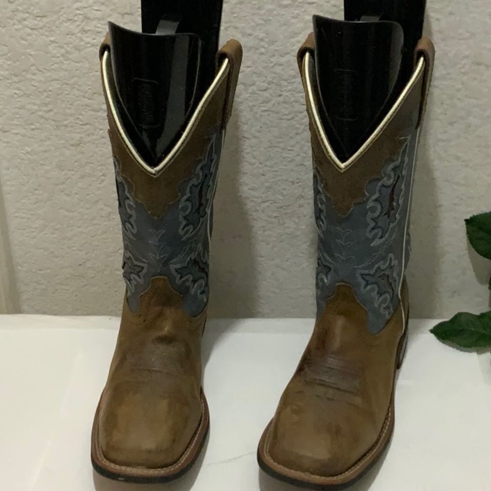Laredo Western Brown Embroidered Cowboys Boots Women’s 7M - Picture 3 of 14